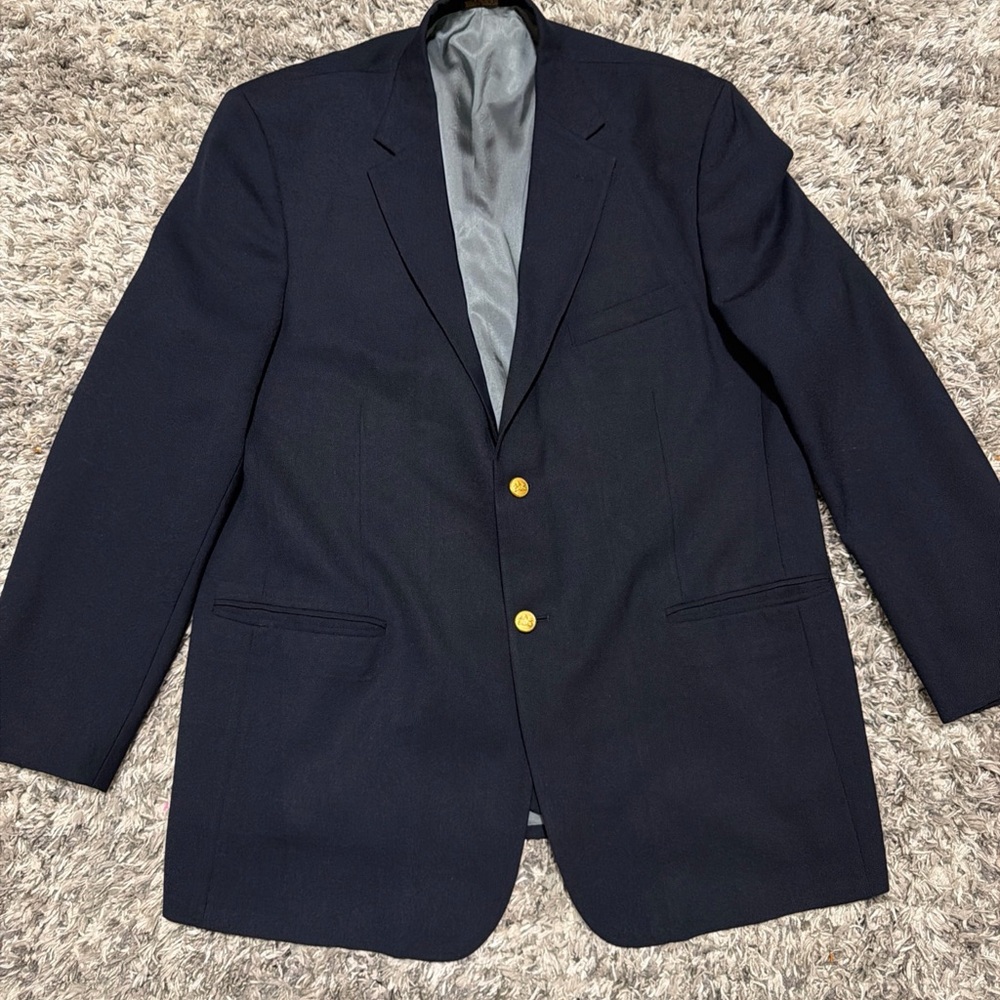Stafford Navy Blazer with Gold Buttons